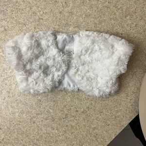 George baby girl fluffy white cardigan